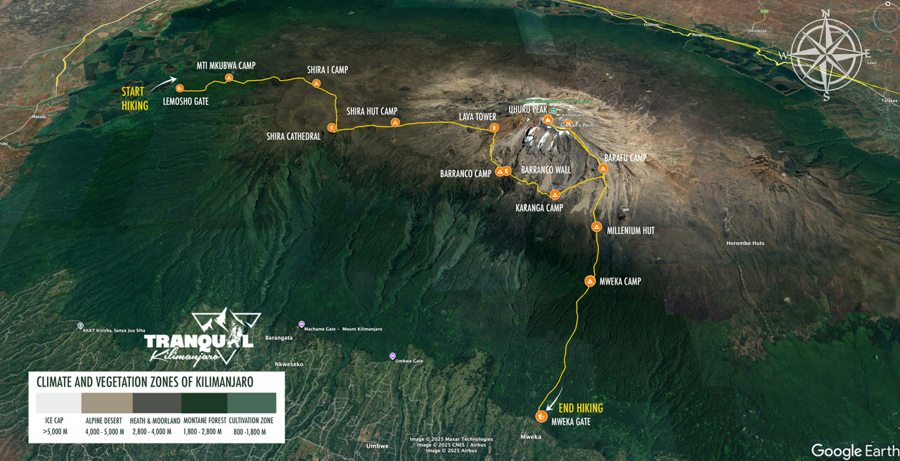 Shira Route Map